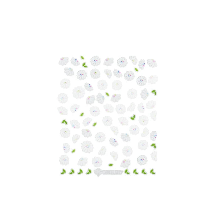 Vibrant Bloom Sticker Nail Art MODELONES #white-flowers