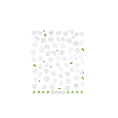 Vibrant Bloom Sticker Nail Art MODELONES #white-flowers