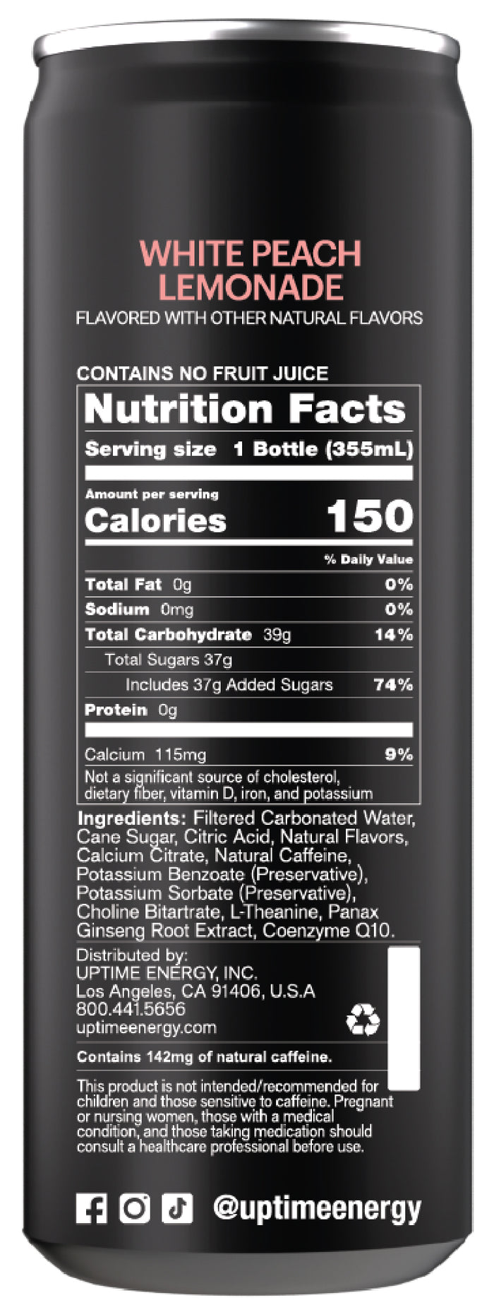 White Peach Lemonade Cane Sugar 12 Pack