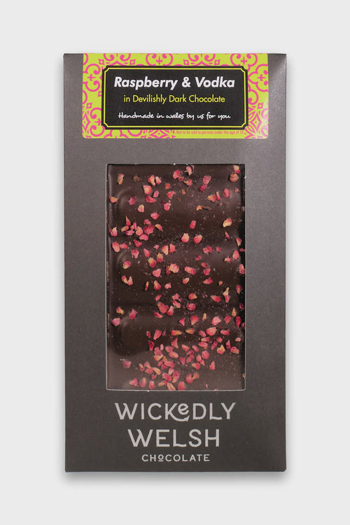 Wickedly Welsh Raspberry & Vodka Dark Chocolate Bar