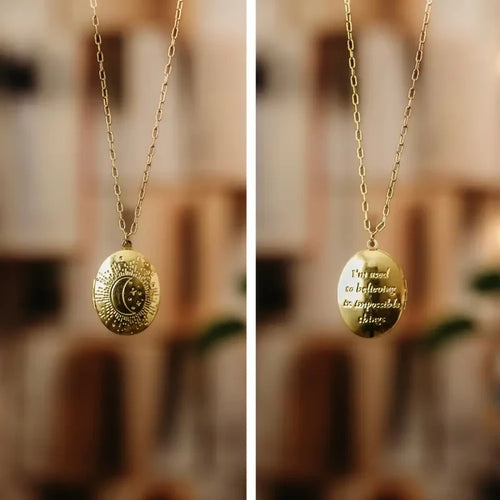 Witch Haven Crescent Moon Locket Necklace