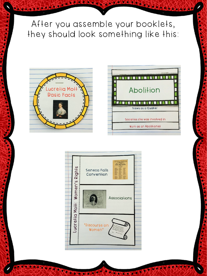 Women's Suffrage: Lucretia Mott Interactive Foldable Booklets