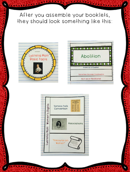 Women's Suffrage: Lucretia Mott Interactive Foldable Booklets