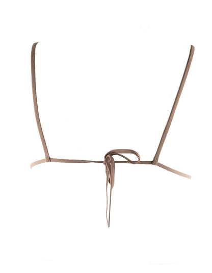 Nachhaltiges Damen Triangel Bikini Top in schlamm. Luxuriöse Haptik.