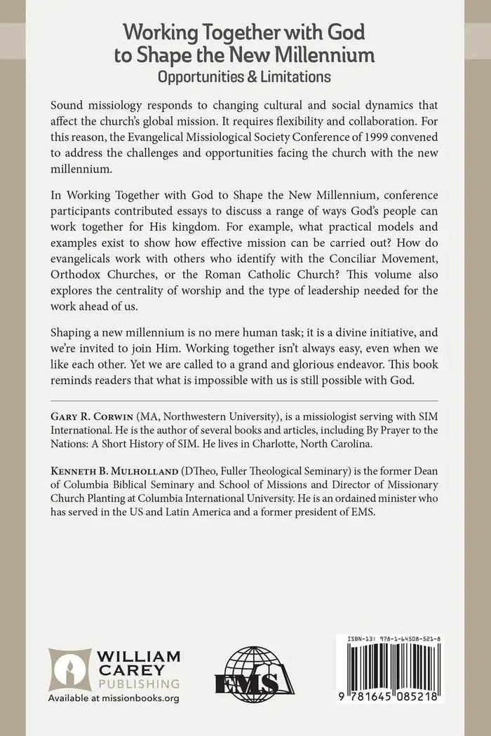 Working Together with God to Shape the New Millennium (EMS 8) - MissionBooks.org