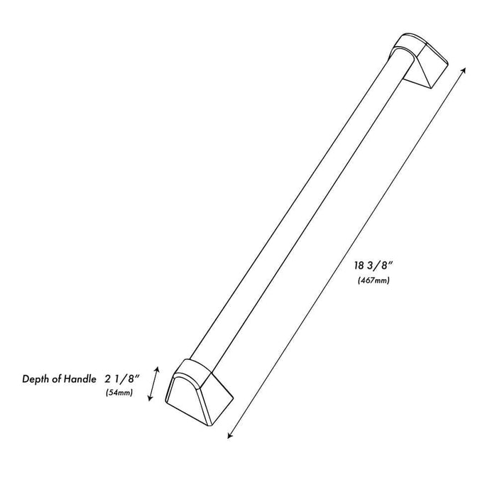 ZLINE 24 in. Microwave Helix Handle (Set of 1) in Black Stainless Steel (MWHZ-24-K-BS) dimensional diagram.