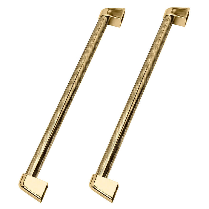 ZLINE Autograph Edition Touchstone Refrigerator Drawer Helix Handles (Set of 2) in Polished Gold (RDHOZ-24-K-G) main image.